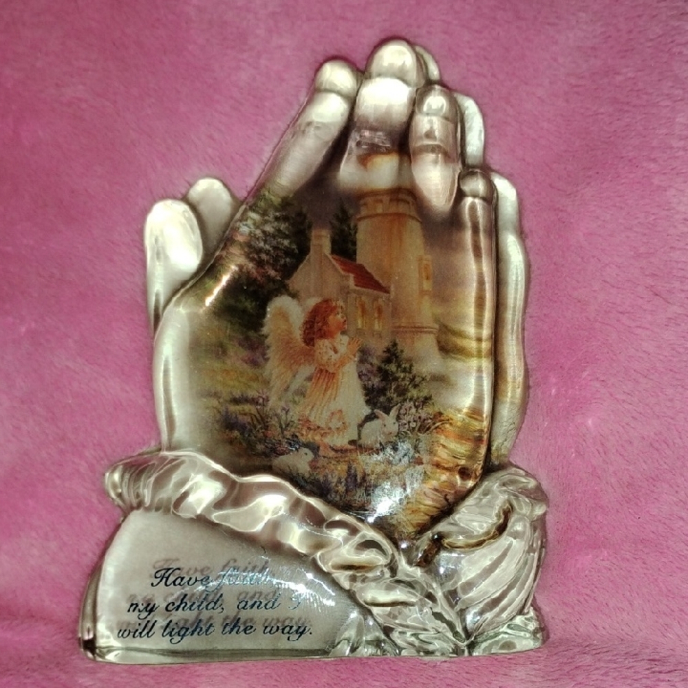 Serene Angelic Praying Hands Sculpture